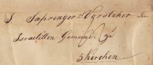 J. S. -nek, mint a pécsi község elöljárójának címzett levél  részlete. (1846)